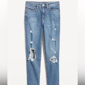 Old Navy High-Waisted OG Straight Ripped Jeans Medium Wash 2